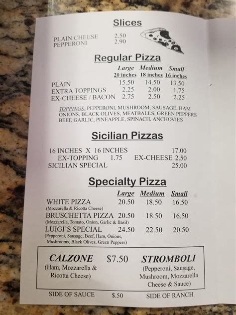 Luigi's pizza morehead city - The actual menu of the Luigi's Pizza pizzeria. Prices and visitors' opinions on dishes.